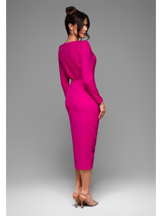 Ombre Ombre Sukienka wieczorowa LA-OM-DLR027 Różowy Regular Fit