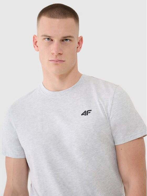 4F 4F Tričko 4FWMM00TTSHM2256-27M Sivá Regular Fit