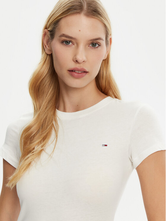 Tommy Jeans Tommy Jeans T-shirt DW0DW20459 Bijela Slim Fit