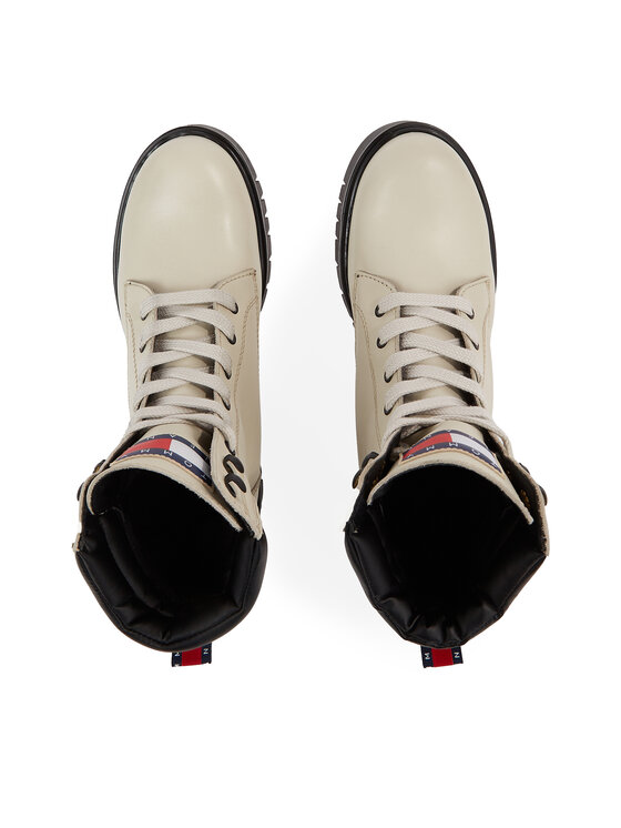 Tommy Jeans Tommy Jeans Ботильйони Tjw Lace Up Boot EN0EN02314 Бежевий