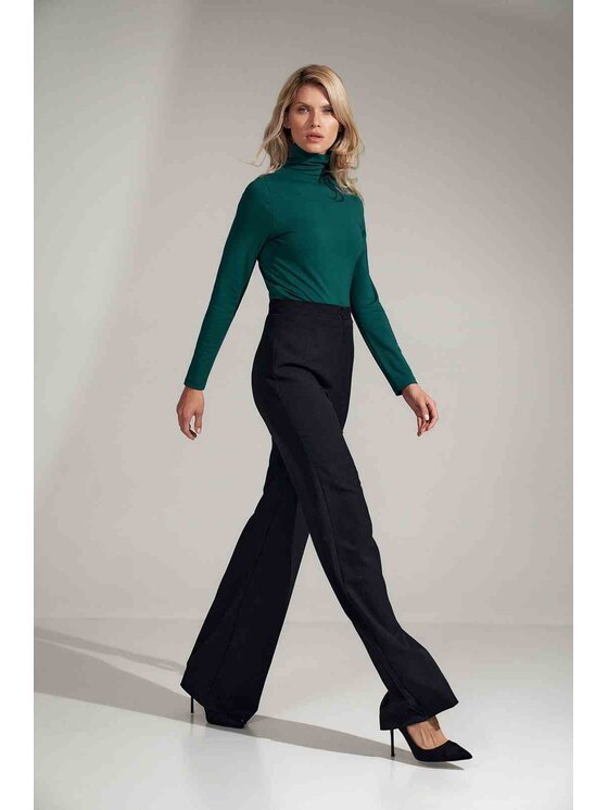 FIGL FIGL Spodnie damskie M721 Czarny Regular Fit
