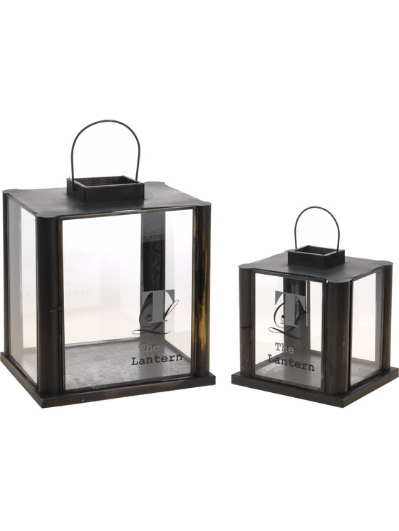 MIAhome MIAhome Lampion 2 szt. Burn Antique Czarny