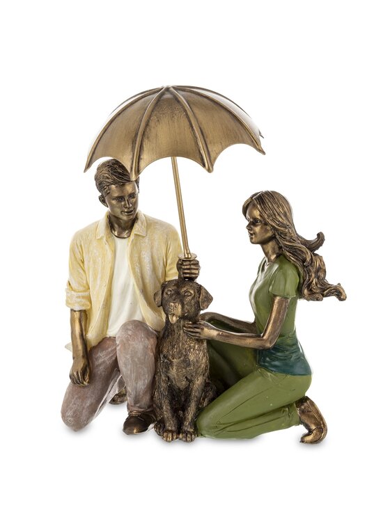 MIAhome MIAhome Figurka PARA pod parasolem z psem Kolorowy