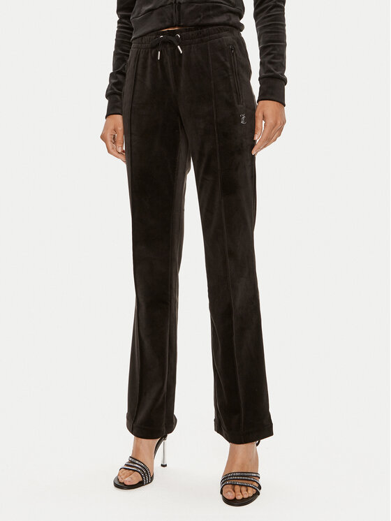 Juicy Couture Juicy Couture Donji dio trenerke Tina JCAPW045 Crna Regular Fit