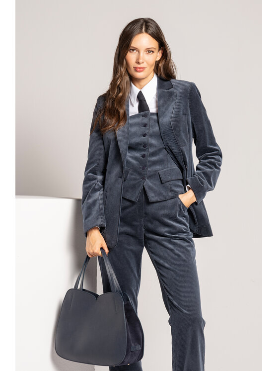 Deni Cler Milano Deni Cler Milano Kamizelka W-DC-4052-E5-D7-58-1 Granatowy Regular Fit