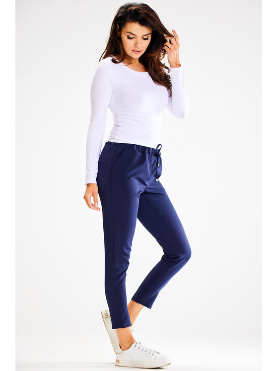 Awama Awama Spodnie damskie A600 Granatowy Basic Fit