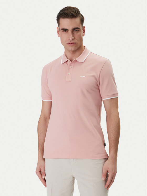 BOSS BOSS Polo marškinėliai Parlay 190 50494697 Rožinė Regular Fit