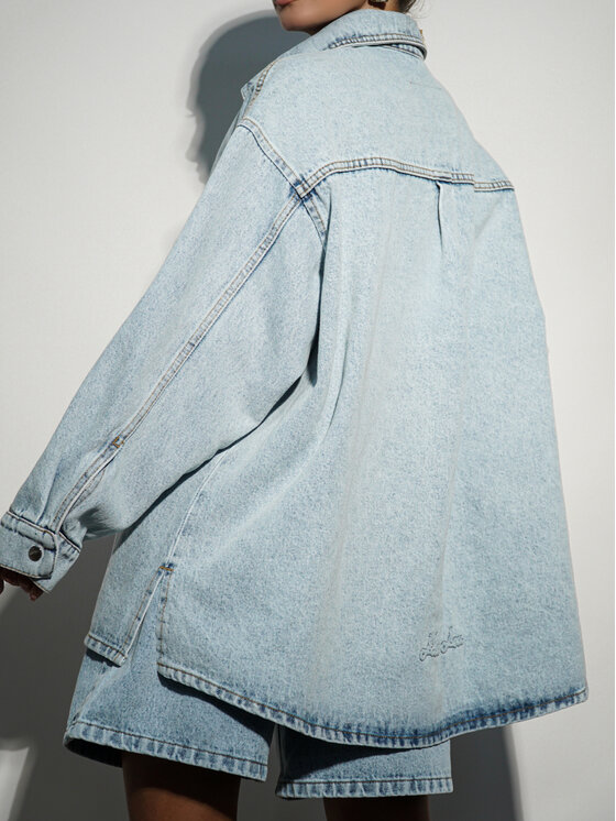 LilaLou LilaLou Kurtka jeansowa Good Vibes Niebieski Oversize
