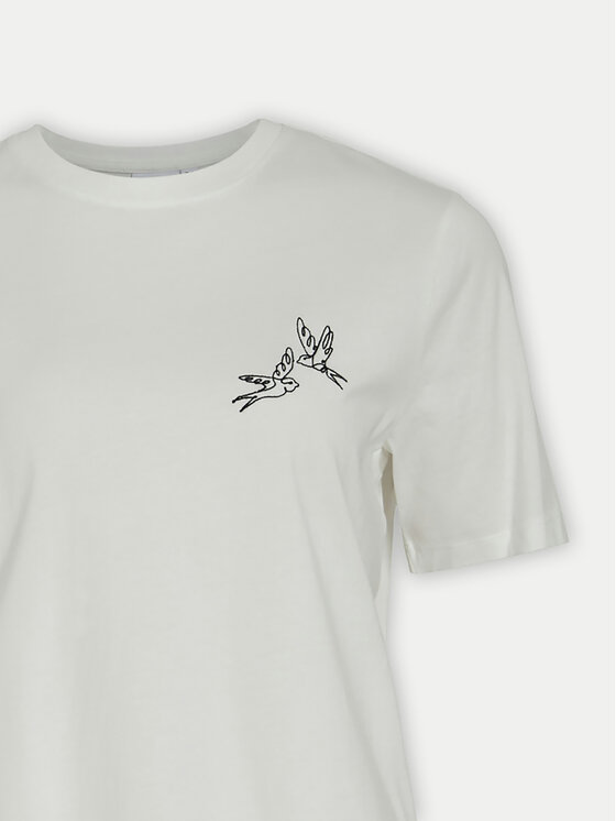 Vila Vila T-Shirt Sybil 14097370 Λευκό Regular Fit