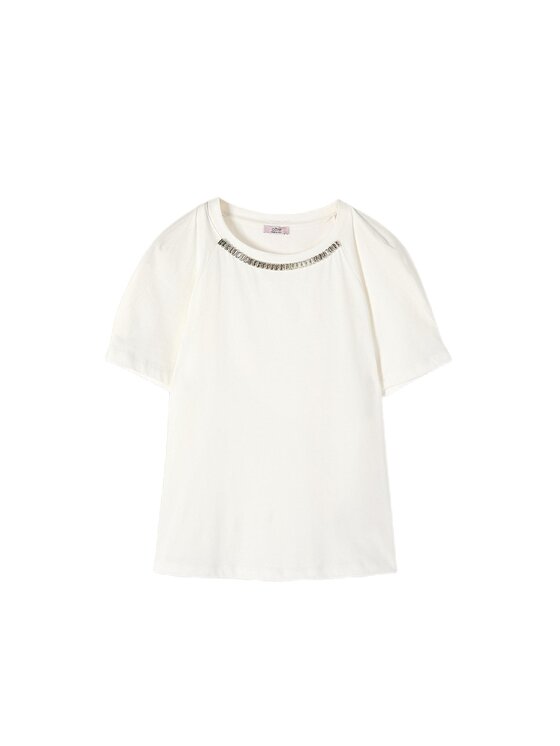 Oltre Oltre T-Shirt G095J004332N011 Biały Regular Fit