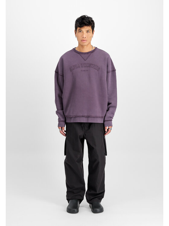 Alpha Industries Alpha Industries Bluza Open Edge Sweatshirt Fioletowy Relaxed Fit