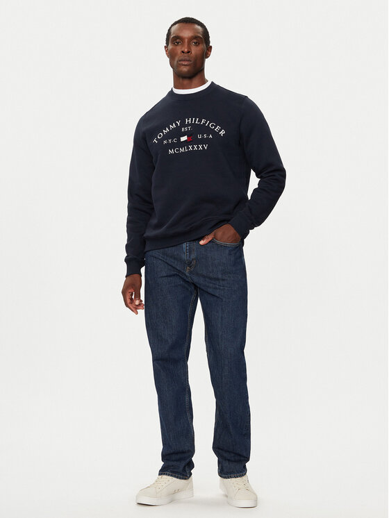 Tommy Hilfiger Tommy Hilfiger Bluza MW0MW35526 Granatowy Regular Fit