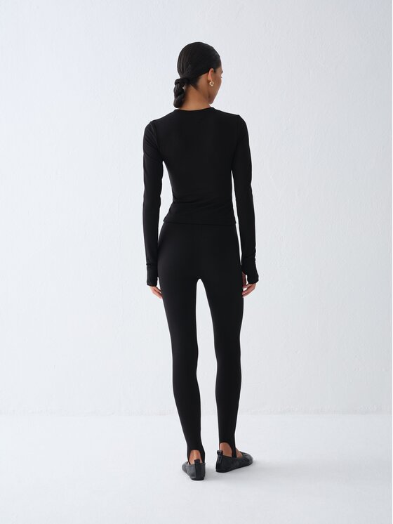 La Mania La Mania Longsleeve ANDY Czarny Basic Fit