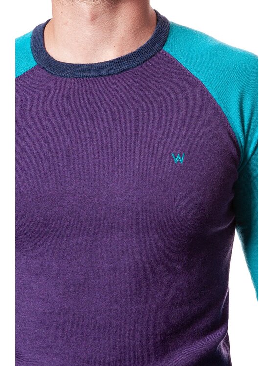 Wrangler Wrangler Sweter RAGLAN KNIT Niebieski Regular Fit