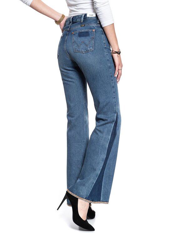 Wrangler Wrangler Jeansy RETRO FLARE Niebieski Loose Fit