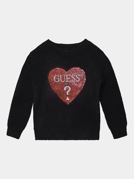 Guess Guess Πουλόβερ K3BR02 Z2YA0 Μαύρο Regular Fit