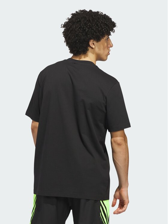 adidas adidas Koszulka techniczna BASKETBALL GRAPHIC Czarny Loose Fit