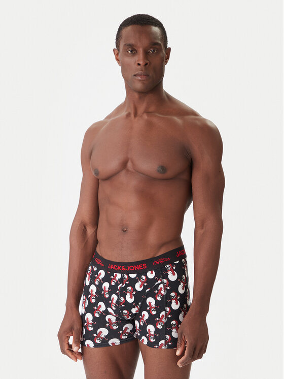 Jack & Jones Jack & Jones Komplet boksarice in nogavice Snow Skulls Giftbox 12285138 Črna
