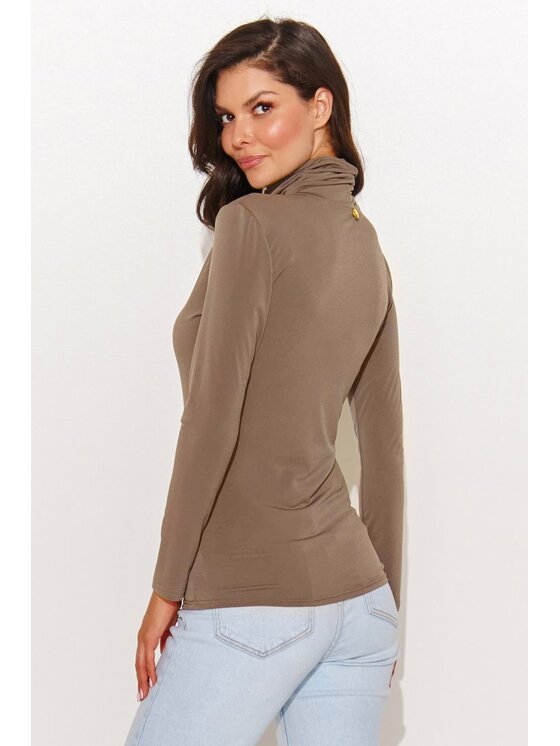 Numinou Numinou Bluzka NU460 Brązowy Classic Fit