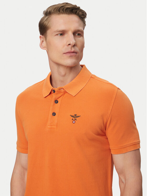 Aeronautica Militare Aeronautica Militare Polo 261PO1925UP00406 Pomarańczowy jasny Regular Fit