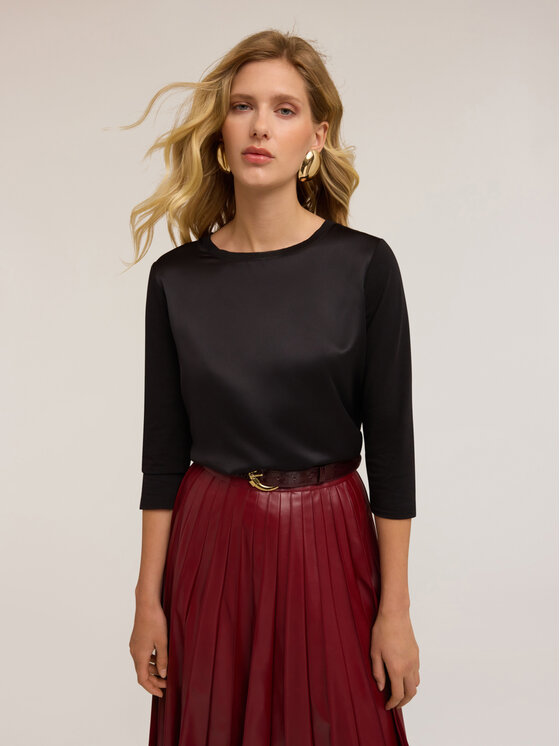 Motivi Motivi T-shirt G064W703440N033 Nero Regular Fit