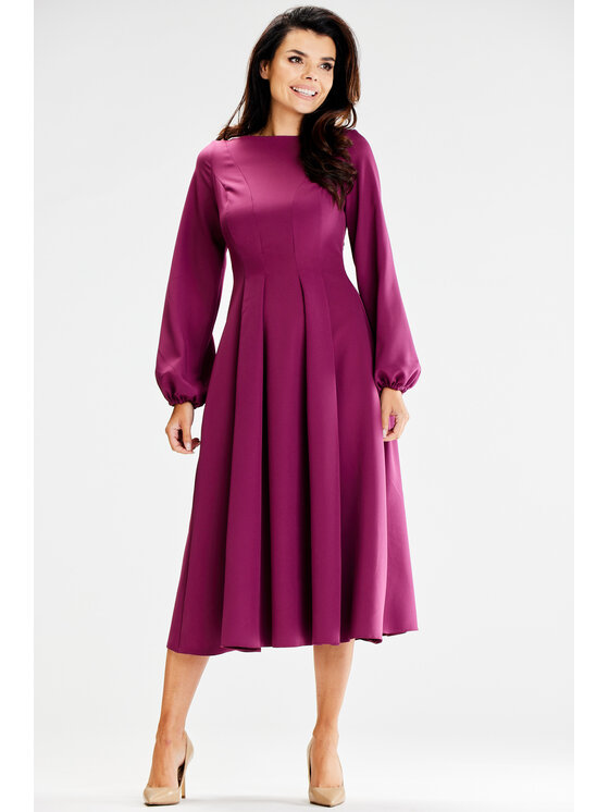 Awama Awama Sukienka codzienna A595 Fioletowy Basic Fit