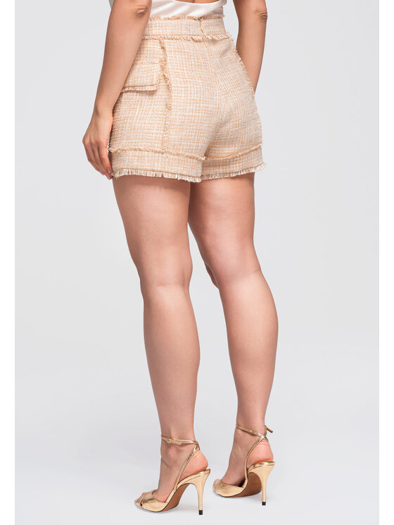 Ombre Ombre Szorty materiałowe OW-ST-E0002 Brązowy Basic Fit