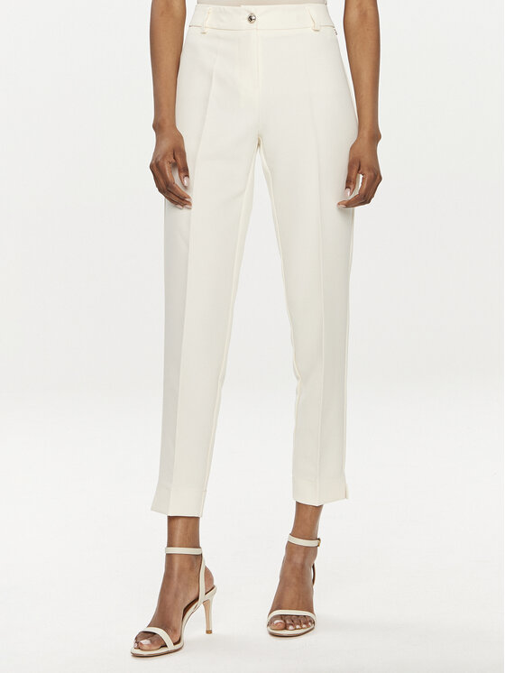 Maryley Maryley Medžiaginės kelnės 24EB52Z/M23/43VA Écru Regular Fit