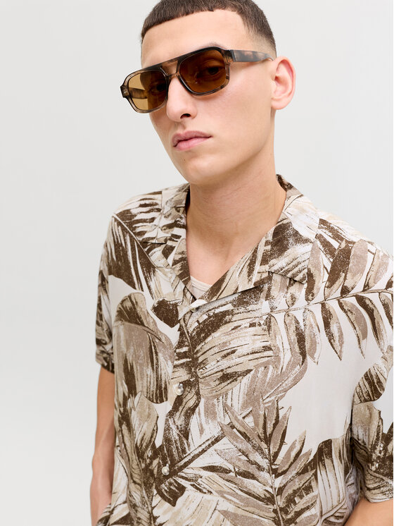 Jack & Jones Jack & Jones Košeľa Jeff 12288854 Hnedá Relaxed Fit