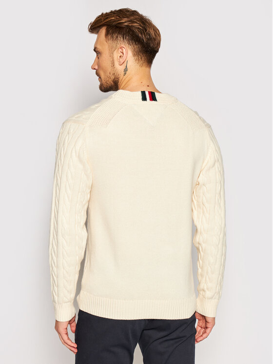Tommy Hilfiger Tommy Hilfiger Sweater Graphic Cable MW0MW15460 Bézs Regular Fit