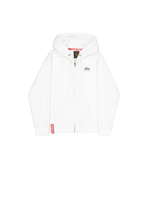 Alpha Industries Alpha Industries Mikina Basic Small Logo Zip Hoodie Bílá Regular Fit