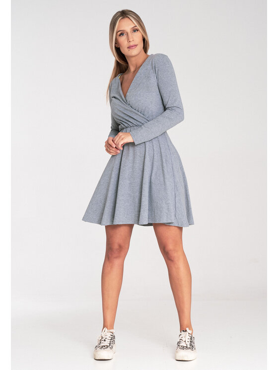 FIGL FIGL Sukienka koktajlowa M1050 Szary A-Line Fit