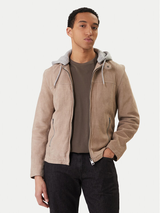 Milestone Milestone Шкіряна куртка Rivoli 612205 60785 Бежевий Regular Fit