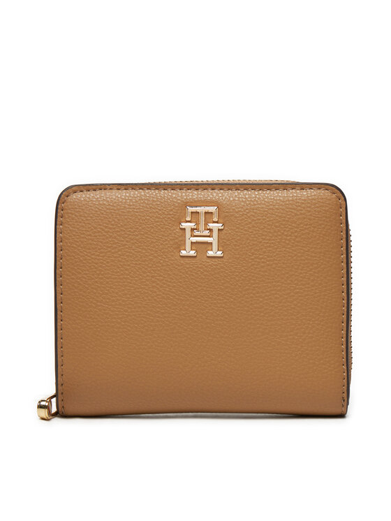 Tommy Hilfiger Majhna ženska Denarnica Th Soft Logotape Med Za AW0AW16917 Rjava