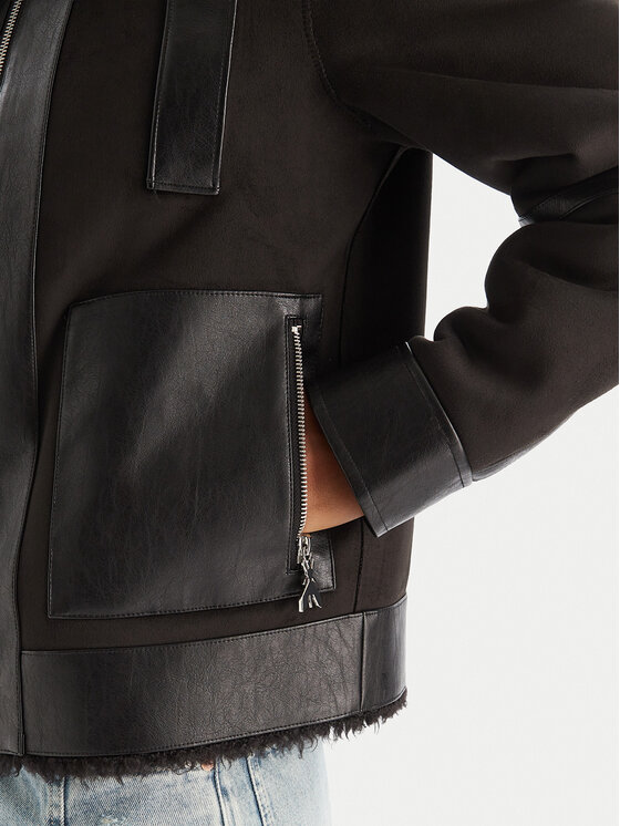 Patrizia Pepe Patrizia Pepe Kožuh 2O0176 E075 Crna Regular Fit