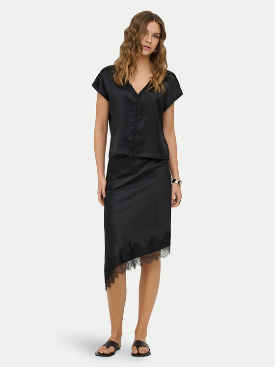 ONLY ONLY Φούστα midi Faraya 15380116 Μαύρο Regular Fit