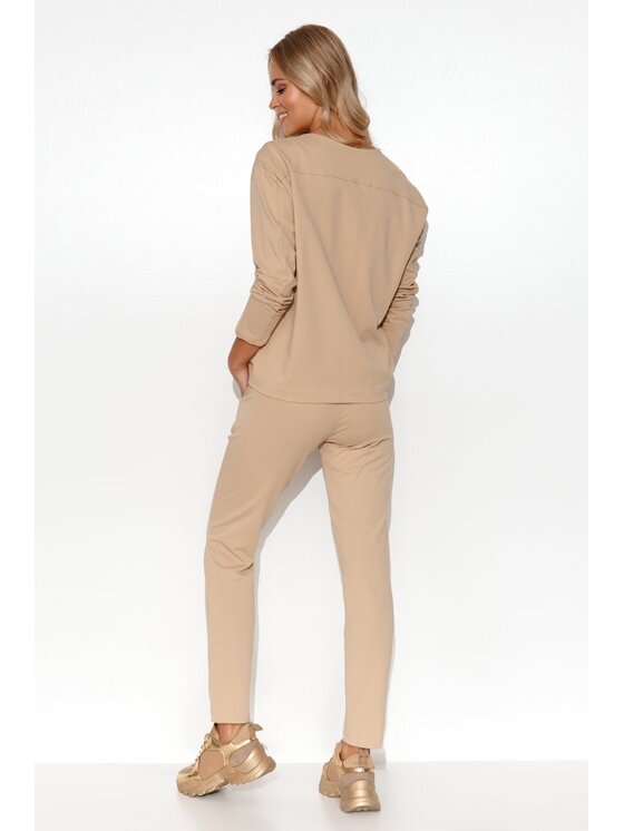Makadamia Makadamia Dres M782 Beżowy Comfortable Fit