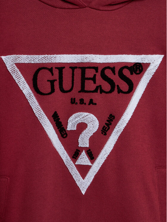 Guess Guess Bluza L4RQ23 KAD74 Bordowy Regular Fit