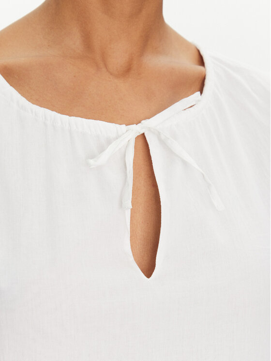 Seafolly Seafolly Poletna obleka Gathered 55431-DR Bela Relaxed Fit