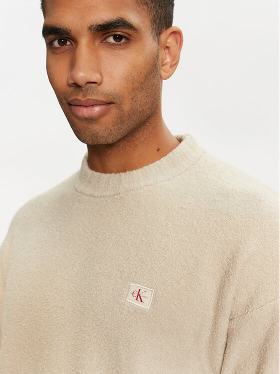 Calvin Klein Jeans Calvin Klein Jeans Пуловер J30J326202 Бежов Boxy Fit