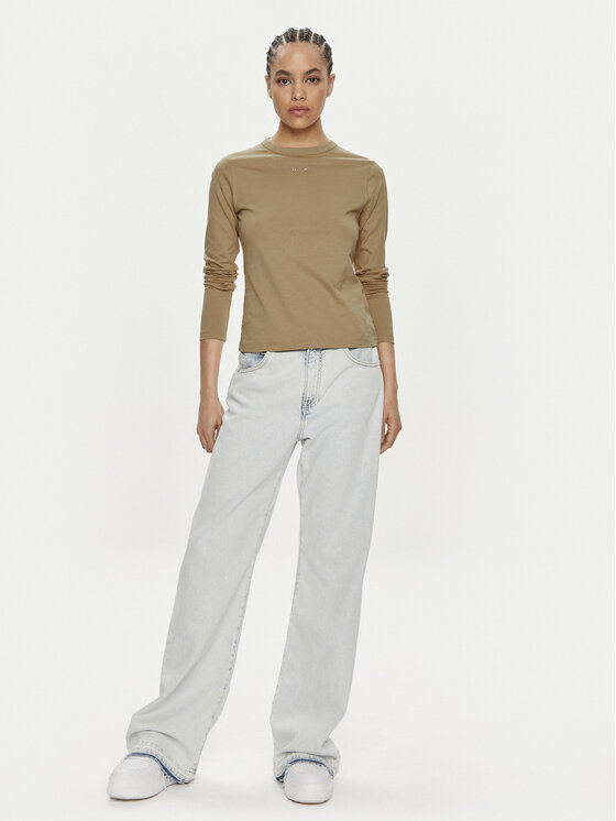 Calvin Klein Calvin Klein Majica Nano Logo K20K207572 Bež Regular Fit