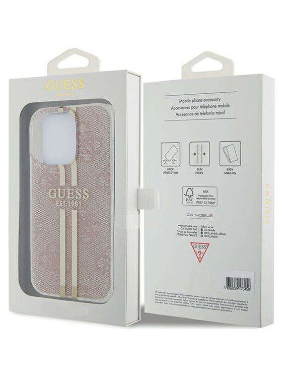 Guess Guess Etui na telefon Apple iPhone 15 Pro Różowy