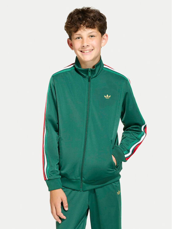 adidas adidas Džemperis ar kapuci Firebird KC7051 Zaļš Loose Fit