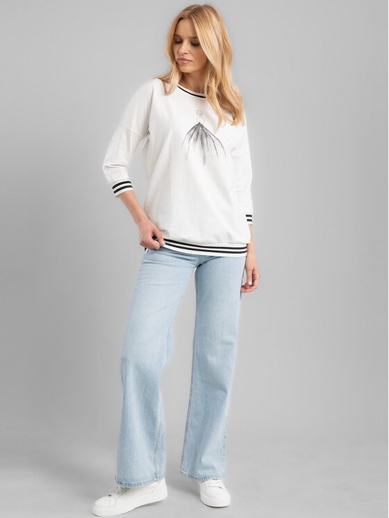 Perso Perso Bluzka TLE240234F Écru Regular Fit