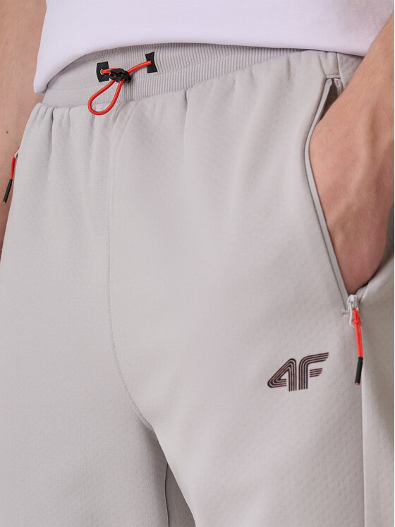 4F 4F Spodnie dresowe MONOCHROME MOVEMENT Szary jasny Regular Fit