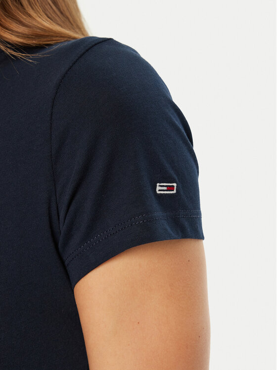 Tommy Jeans Tommy Jeans T-Shirt Essential DW0DW19447 Tmavomodrá Slim Fit