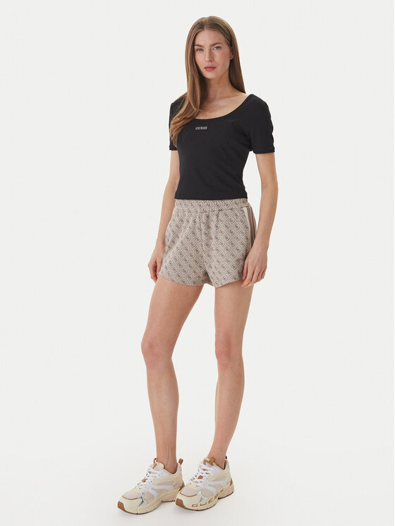 Guess Guess Tričko V6GP04 K2969 Čierna Slim Fit