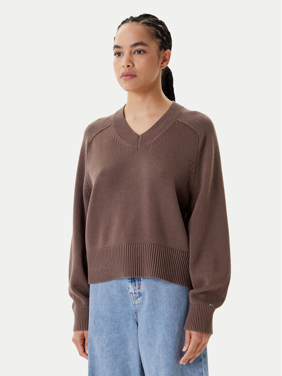 Tommy Hilfiger Tommy Hilfiger Svetr WW0WW45700 Hnědá Regular Fit