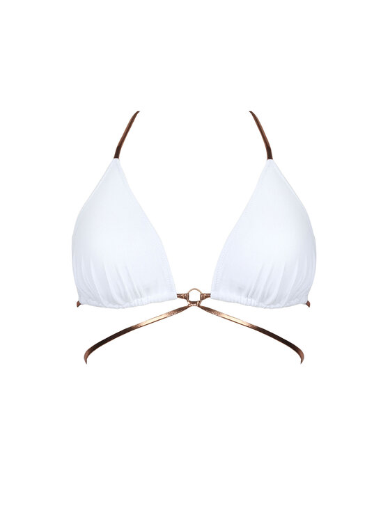 Miss Lou Miss Lou Bikini pezzo sopra Jey-Lo Malibu G-ML003 Bianco