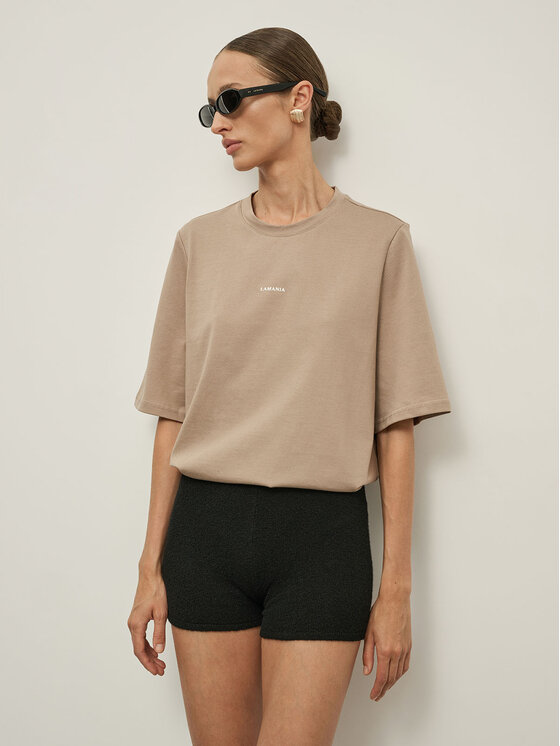 La Mania La Mania T-Shirt LOLA 3 Hnědá Oversize